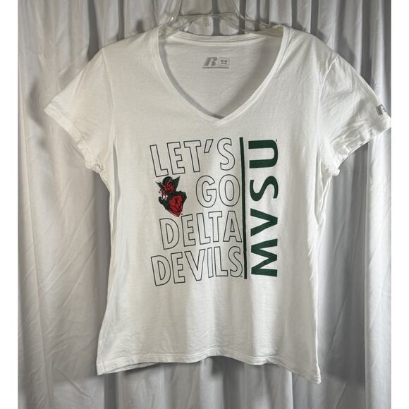 Russell Mississippi Valley State University T-Shirt, White & Green, Sz: M, 84-04 - Picture 8 of 13